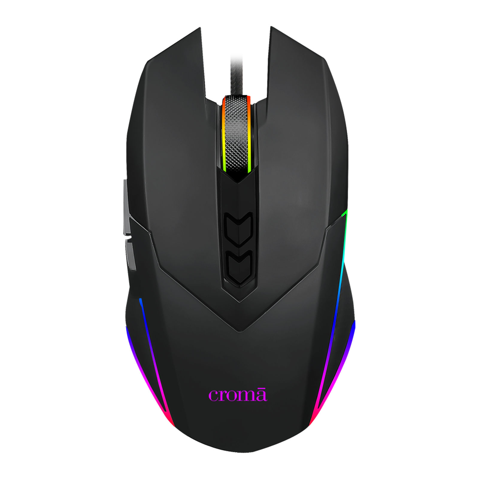 Croma Pro Wired Optical Gaming Mouse 3200 DPI Adjustable Lightsync RGB Black